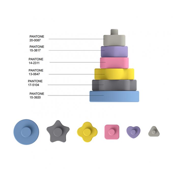 Kindkreatives errichtendes Blockkids-Spielwaren-Silikon, das pädagogische Spielwaren für Kindercer 12*7.5*7.5cm 210g/set DL13J05 KN stapelt;GUA