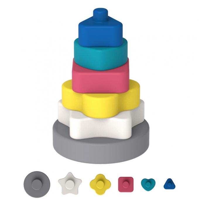 Kindkreatives errichtendes Blockkids-Spielwaren-Silikon, das pädagogische Spielwaren für Kindercer 12*7.5*7.5cm 210g/set DL13J05 KN stapelt;GUA