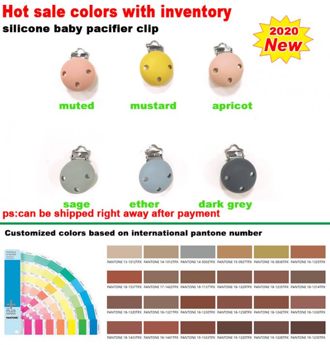 Silikon-Metallbaby-Friedensstifter-Clip-Halter entwerfen heißen Verkauf, den neugeborenes Silikon in hohem Grade besonders angefertigt keinem Griff 3.5*3*1.5cm 13g begrüßte