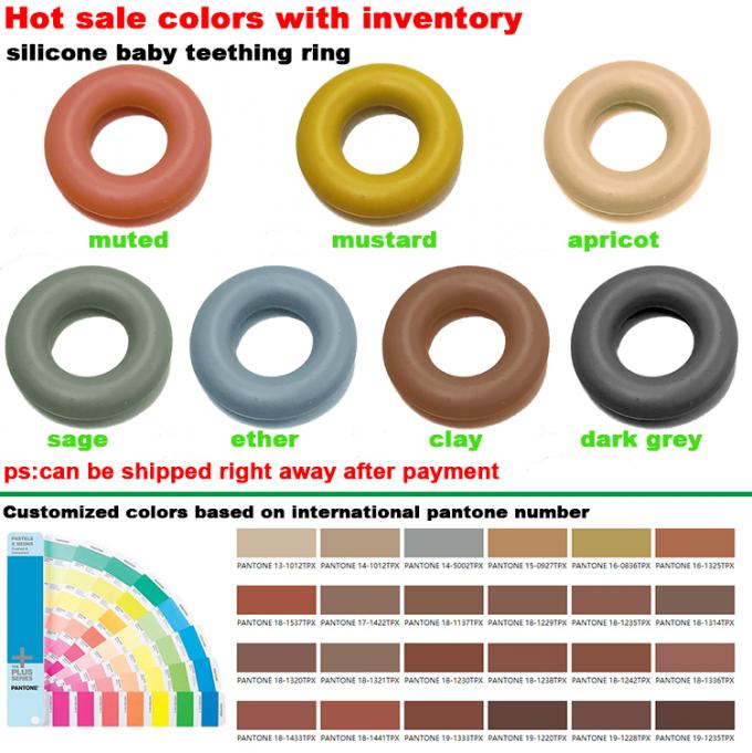 Großhandelssäuglingsnahrungs-Grad-Donut-Form-Baby Teether-Silikon-Beißring