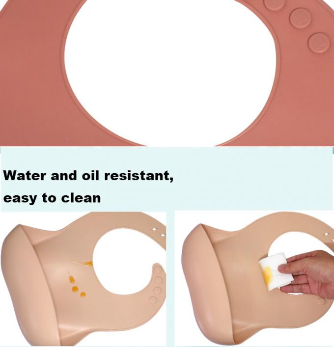 Kundenspezifischer Silikon-Baby-Schellfisch BPA freier weicher wasserdichter mit Nahrungsmittelfänger