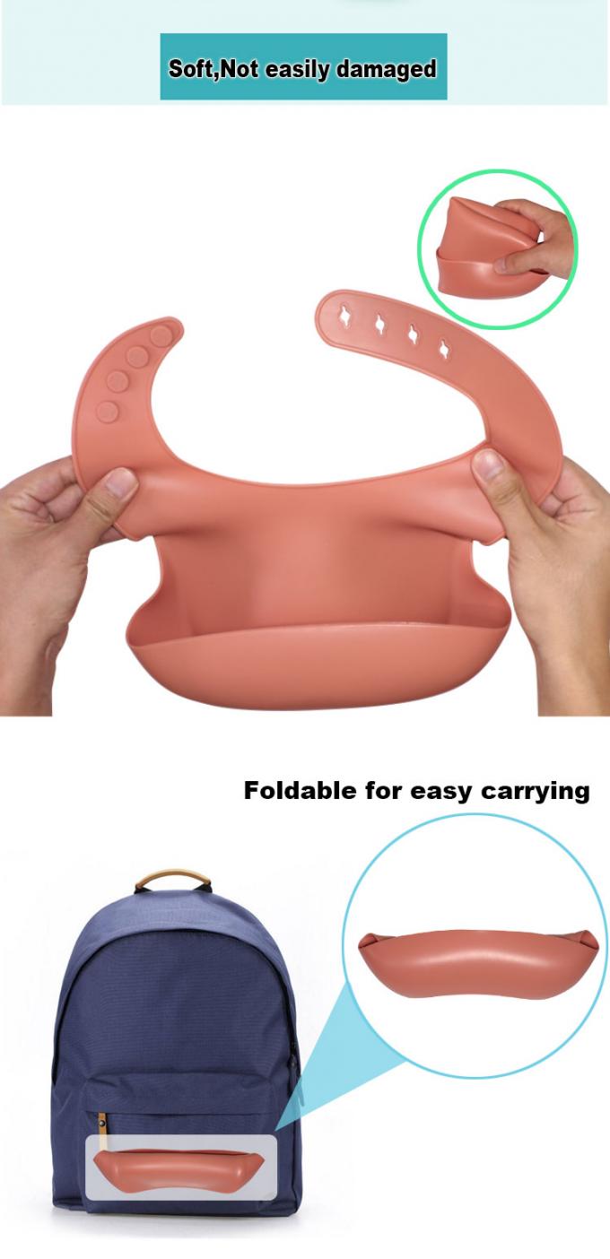 Kundenspezifischer Silikon-Baby-Schellfisch BPA freier weicher wasserdichter mit Nahrungsmittelfänger