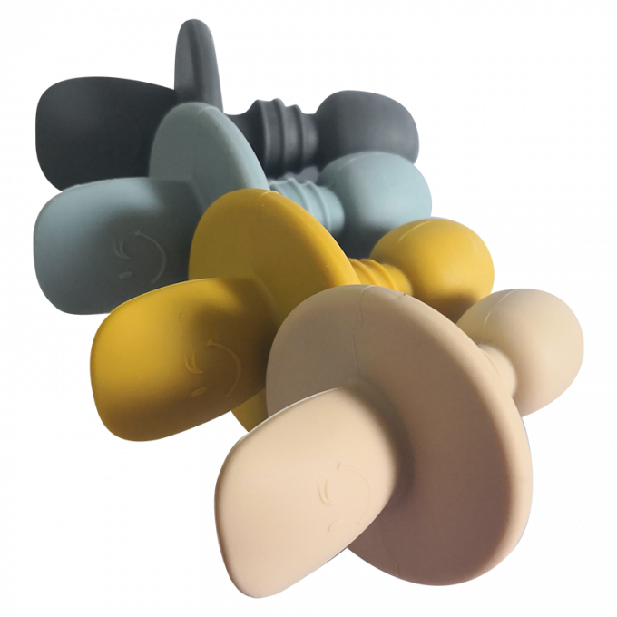 Die Großhandelsbaby-Fütterung stellte Säuglingsbaby-Trainings-Löffel mit Gabel-Nahrungsmittelgrad-Silikon-Silikon Opp-Tasche/kundengebundenem Verpacken60g/set ein