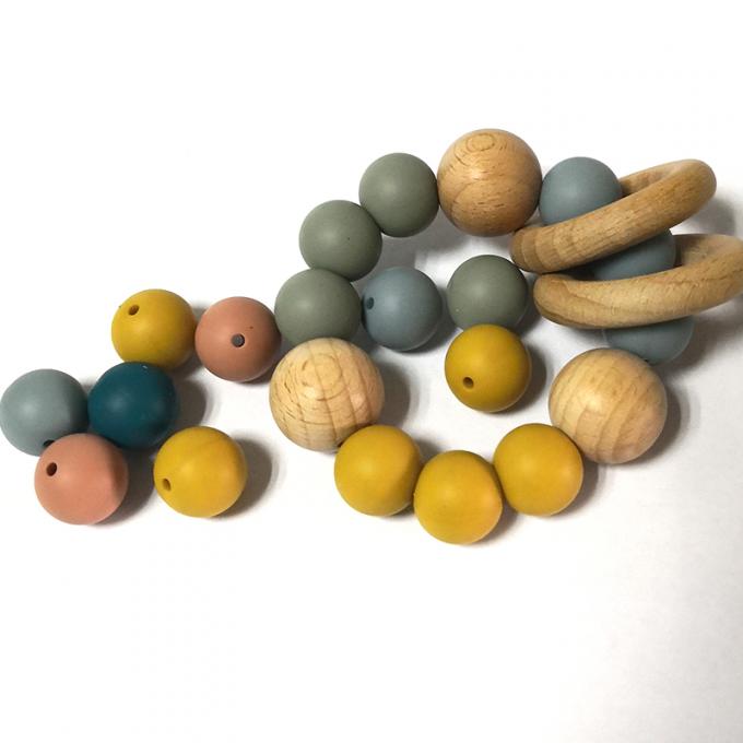 15mm Großhandelsda genehmigte Baby teether Silikonperlen für Halsketten