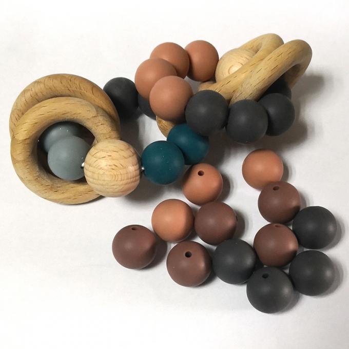 15mm Großhandelsda genehmigte Baby teether Silikonperlen für Halsketten