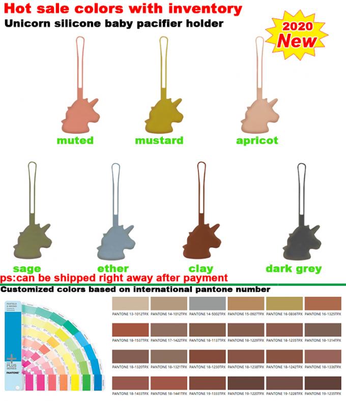 Baby-Nippel Soother Zahnenbaby-Friedensstifter-Halter-Großhandel-Unicorn Shaped Food Grade Silicone-Silikon behandeln ja 23.5*9.5cm 48g