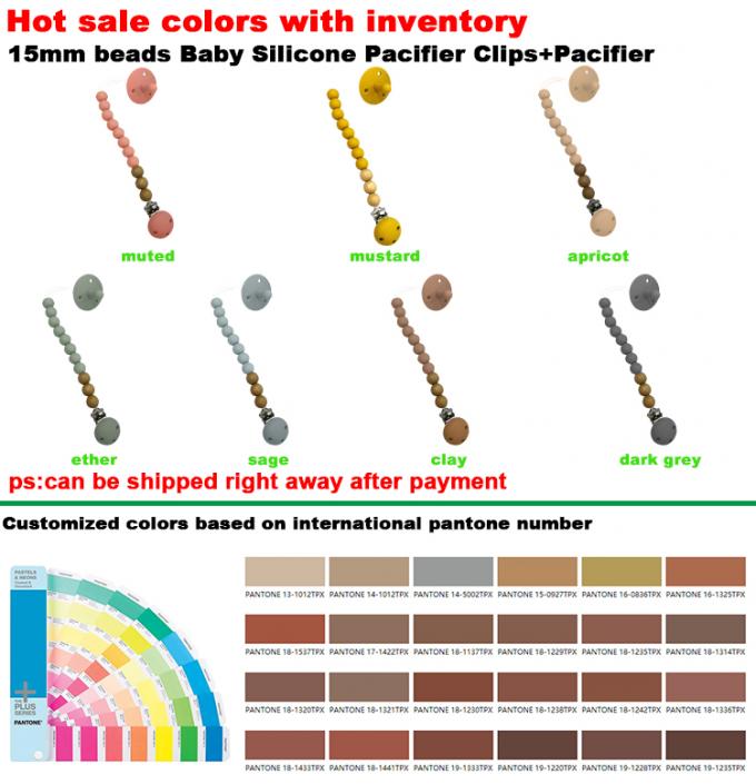 Neuer Entwurfs-kundenspezifisches Silikon-und hölzernessilikon-Friedensstifter-Clip Perlen Baby-DIY mit Babyfriedensstifter