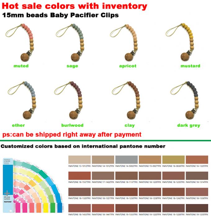 Neues Entwurfs-anti--weg Friedensstifter-Halter-Ketten-Clip-Baby-hölzernes blindes Friedensstifter-Clip