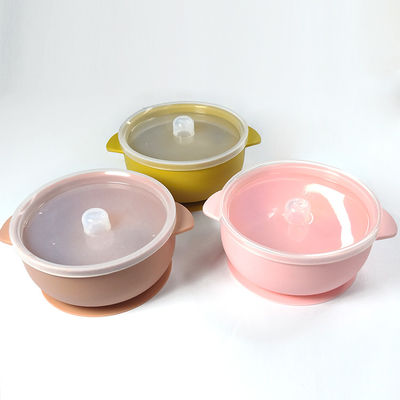 Baby FDA Approved Food Degree Silicone Feeding Bowl With Lids And Suction