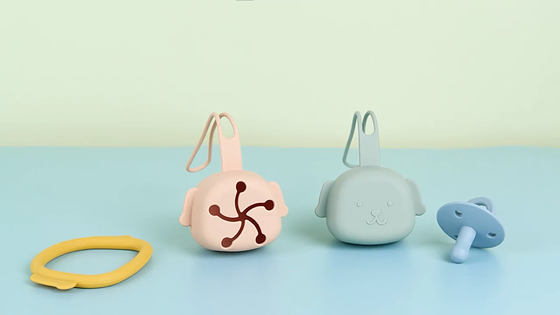 Multifunctional Portable Silicone Pacifier Holder Case Dog Shaped Easy Travel