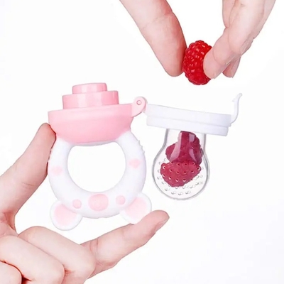 Pink Stain Resistant Infant Fresh Silicone Teether Toy For 3-24 Months