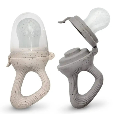 2pcs Food Grade Baby Food Feeder Pacifier With 2 Extra Silicone Nipples