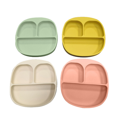 Baby Silicone Suction Divided Plate Toxic Free OEM Food Grade Silicone Section Plate
