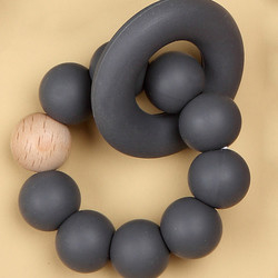 Infant Natural Rubber Teething Beads Personalised Eco Friendly With A Ring